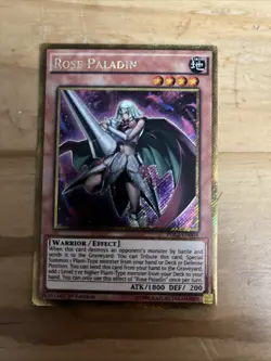 YUGIOH ROSE PALADIN GOLD RARE PGL2-EN004 1ST ED NM - Image 1