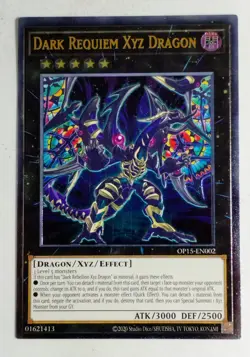 Yugioh Dark Requiem Xyz Dragon OP15-EN002 Ultimate Rare Unlimited Near Mint - Image 1