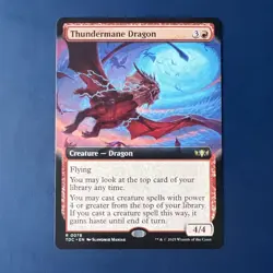 Mtg Dragon Of The Lightning Mane English Expansion Art Tarkir Storm Record Comma - Image 1