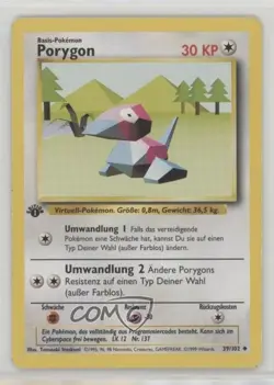 Porygon German 1st Ed. Pokemon Base Set #39 1999 - Image 1