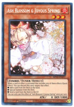 Ash Blossom & Joyous Spring MP22-EN257 Prismatic Secret Rare 1st Edition Yugioh - Image 1