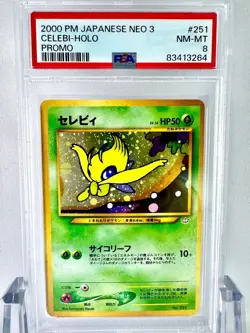 PSA8 Celebi Old Secret Neo Promo Premium File 3 Pokemon Card Game 2000 - Image 1