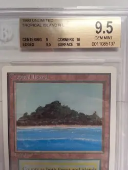 Mtg Un Tropical Island English BGS 9.5 Gem Mint Psa 10 - Image 2
