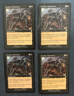 MTG 4X ODYSSEY ZOMBIE INFESTATION MAGIC THE GATHERING BLACK ENCHANTMENT ENGLISH - Image 5