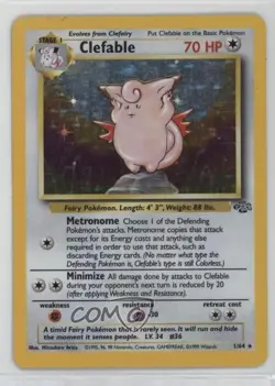 Clefable Holo Pokemon Jungle #1 1999 - Image 1