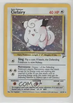 Clefairy Holo Pokemon Base Set 2 #6 2000 - Image 1