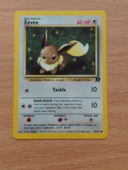 Pokemon TCG Trading Card Game Team Rocket Eevee 55/82 Regular - Image 1