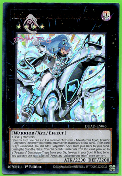 Yugioh! Argostars - Adventurous Arion DUAD-EN045 (UR) 1st Ed "Argostars Support" - Image 1