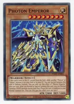 Yugioh Photon Emperor PHHY-EN001 Common 1st Edition NM x3 Play Set - Image 1