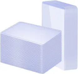 100 Pack 3"x4" Hard Plastic Card Sleeves Top Loaders for 3*4 inch, White - Image 1