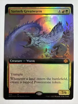 MTG Foil Sarinth Greatwurm Extended Art - The Brothers' War #358 - Image 1