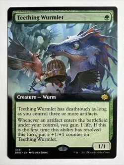 Teething Wurmlet ~ Extended Art ~ The Brothers War ~ Mtg - Image 1