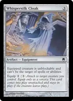 Magic the Gathering MTG Whispersilk Cloak Artifact Darksteel Common - Image 1