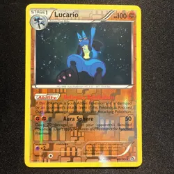 2013 Pokemon, Legendary Treasures, #80/113 Lucario, Reverse Holo Rare - Image 1
