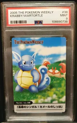 2005 The Pokemon Weekly Krabby & Wartortle #38 PSA 9 Mint Rare - Image 1