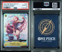 PSA 10 Jewelry Bonney SR Alternate Art OP08-105 2023 ONE PIECE Card Japanese - Image 3
