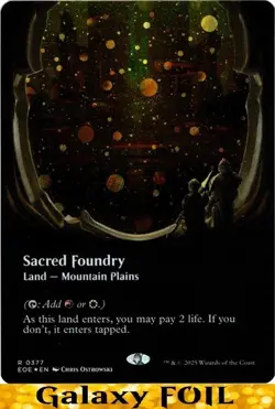 1x - Sacred Foundry - GALAXY FOIL BORDERLESS #377 - Edge of Eternities - NM MTG - Image 1