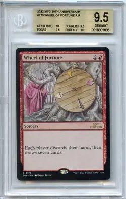 MTG GEM MINT BGS 9.5Q++ Magic the Gathering Wheel Of Fortune 30th Anniversary - Image 1