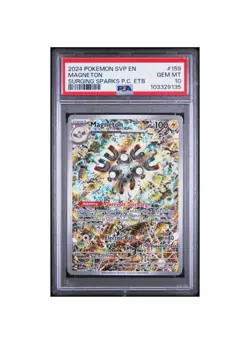 2024 MAGNETON POKEMON SVP EN-SV BLACK STAR PROMO SURGING SPARKS P.C. ETB PSA 10 - Image 1