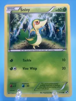 2011 Pokemon, Black & White Promos, #1/114 Snivy, Cosmos Holo NM - Image 1