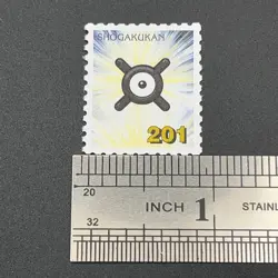 Unown Pokemon Stamp Card Shogakukan Nintendo Japanese TCG Vintage S110-6 - Image 2