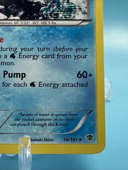 Pokemon TCG English Card Plasma Blast Holo Rare Blastoise 16/101 - Image 4