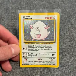 Pokemon TCG Chansey Base Set Holo Unlimited Rare Card 3/102 Excellent WOTC - Image 1