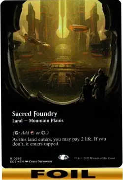 1x - Sacred Foundry - FOIL BORDERLESS - #282 - Edge of Eternities - NM MTG - Image 1