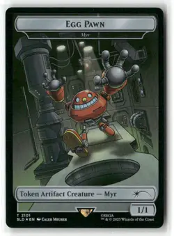 Egg Pawn - Myr Token (Rainbow Foil) Secret Lair Drop Foil SONIC MAGIC MTG NM - Image 1