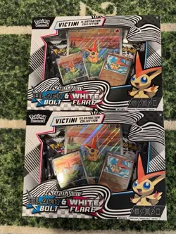 2x Pokemon TCG Black Bolt/White Flare Unova Victini Illustration Collection Box - Image 1