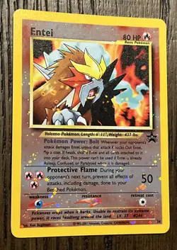 Entei 34 Black Star Promo Movie Wizards WOTC Reverse Holo Rare Pokemon NM - Image 1