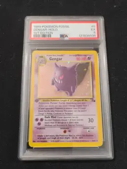 PSA 5 - 1999 Pokemon - 1st Edition Fossil Gengar Holo 5/62 - Holo Foil WOTC - Image 1