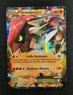 Carte Pokemon : Groudon Ex Ultra Rare 2015 XY Black Star XY42 LP 🇲🇫 - Image 1