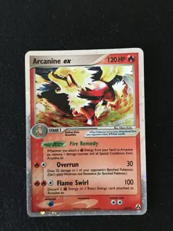 Arcanine Ex 83/92 Pokemon Card (Holo) Lightly Played W/crease - Image 1