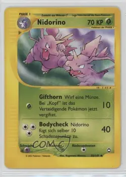 Nidorino German Pokemon e-Card Series Aquapolis #55 2002 - Image 1