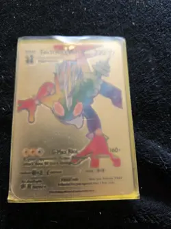 Toxtricity Vmax Rainbow Gold Foil Fan Art Vinyl Textured Collector Pokemon Card - Image 3
