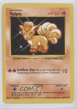 Vulpix Shadowless Pokemon Base Set #68 1999 - Image 1