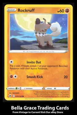 Rockruff #073/159 Common Crown Zenith Pokemon TCG - Image 1