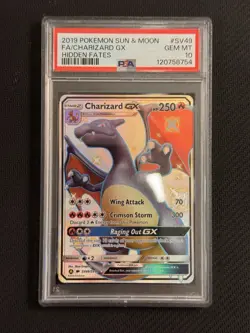 2025 PSA 10 Pokemon Charizard GX SV49/94 Hidden Fates Full Art New Cert - Image 1