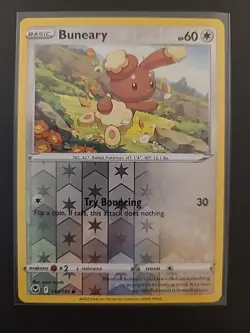 Pokemon TCG Buneary SWSH Silver Tempest 144/195 Reverse Holo Common Card NM - Image 1