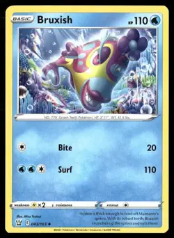 2021 Battle Styles Set Pokemon Card 043 Bruxish NM - Image 1