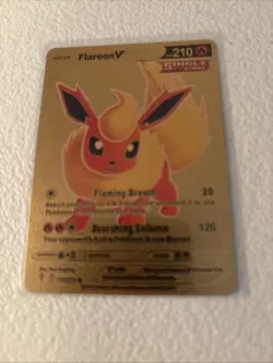 Flareon V 169/203 Single Strike Evolving Skies Gold Foil Fan Art Display Card NM - Image 1