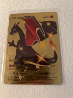 Charizard V HP 220 Gold Foil Pokemon Card 079/073 Fan Art - Image 1