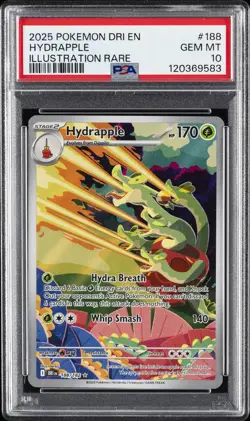 2025 POKEMON DRI EN-DESTINED RIVALS ILLUSTRATION RARE #188 HYDRAPPLE PSA 10 - Image 1