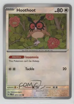 Hoothoot Master Ball Foil Pokemon Prismatic Evolutions PRE #077 - Image 1