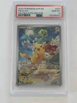 2023 Pokemon English SV Pikachu Paldea Evolved ETB Promo PSA 10 - Image 1