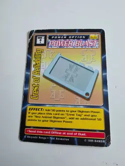 Digimon Crest Of Friendship Power Option Bo-103 1999 Bandai Card - Image 1