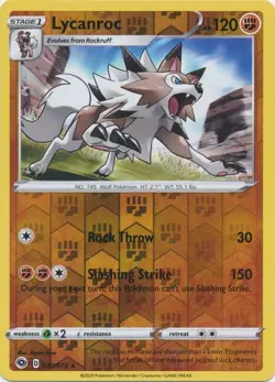 Lycanroc 030/073 Reverse Holo Champion's Path Pokemon Card NM - Image 1