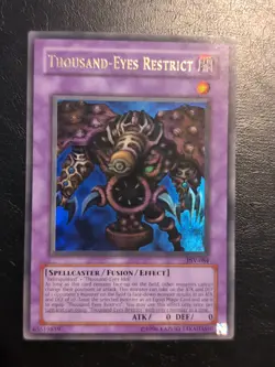 Yu-Gi-Oh ULTRA RARE CARD THOUSAND-EYES RESTRICT PSV-084 1996 VINTAGE PRINT LP/MP - Image 1