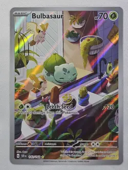 Pokemon Bulbasaur Stellar Crown Illustration Rare Holo Card 143/142 - Pristine - Image 1